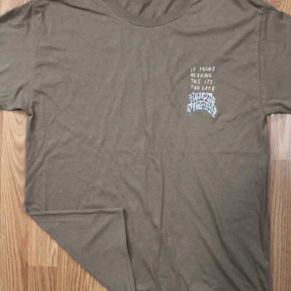 Drake Album IF YOUR READING THIS IT'S TOO LATE HONESTLY NEVERMIND Pocket T-Shirt - Picture 2 of 3